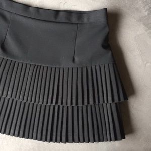 BCBG Max Azria black pleated mini skirt